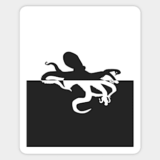 Black and White Split Octopus Sticker